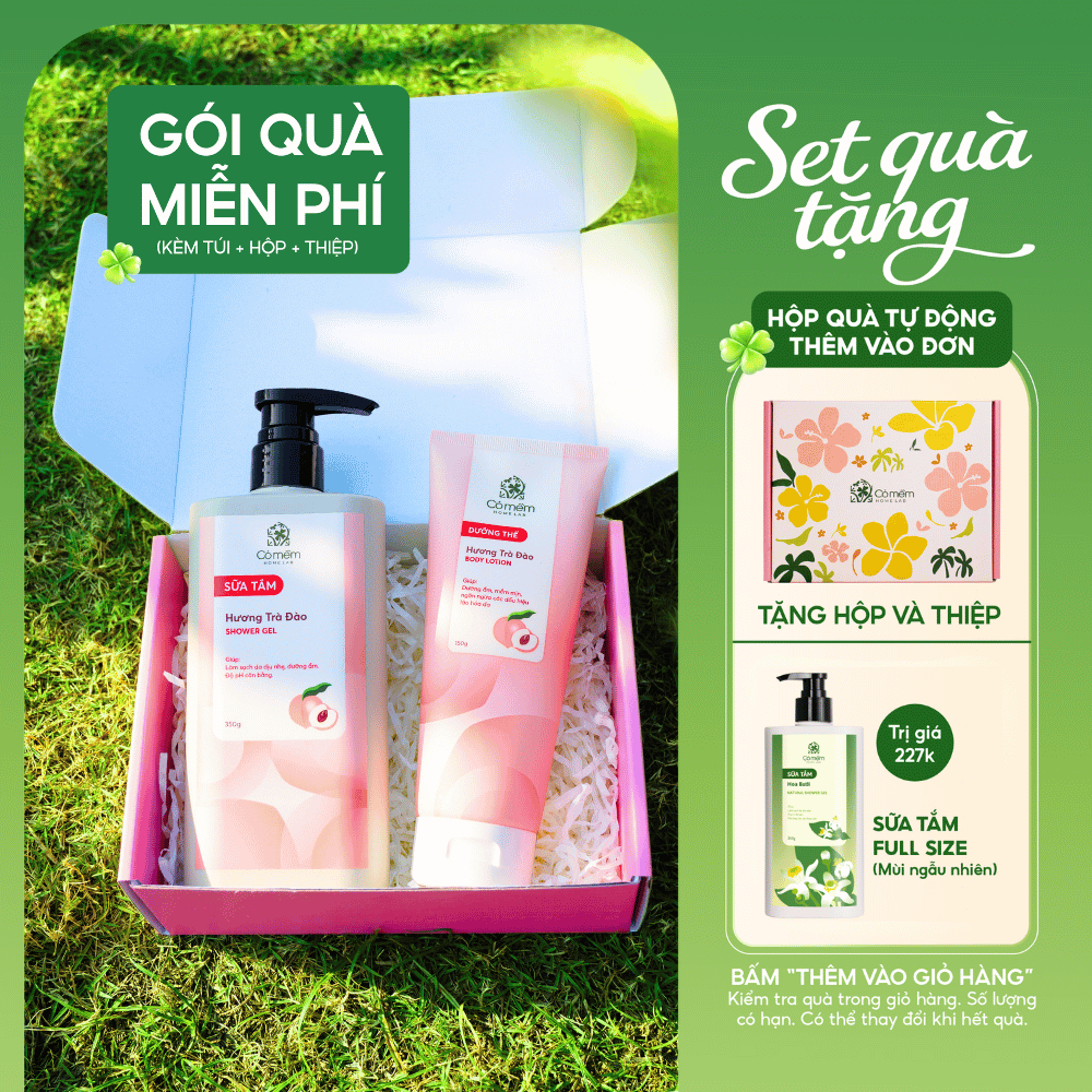 Set quà tặng sữa tắm và dưỡng thể Cỏ Mềm