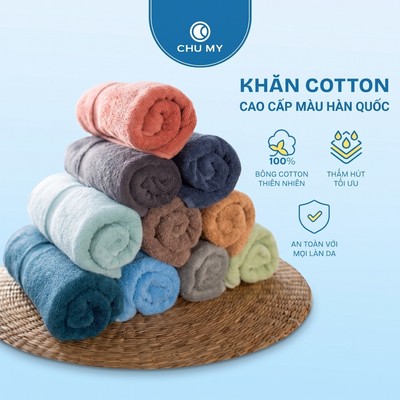Khăn Tắm Gội Cotton CHU MY - Khăn Gội Đầu 35x80cm, Khăn Tắm Khách Sạn 70x140cm, Nhiều Màu