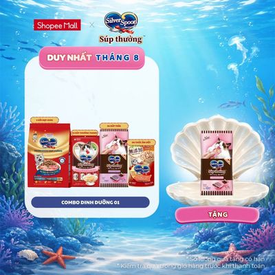 [V] Combo 01: Dinh dưỡng cho mèo khỏe mạnh Silver Spoon (Hạt, Súp thưởng thanh, Súp thìa, Thức ăn ướt)