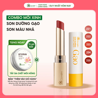 Combo Son Môi Dưỡng Môi Và Son Màu Nhã Mềm Môi Đẹp Tự Nhiên Cỏ Mềm