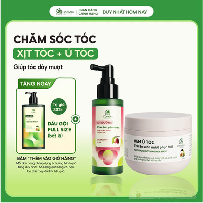 Combo Chăm Sóc Tóc Xịt Dưỡng và Ủ Tóc Giúp Dày Mượt Cỏ Mềm