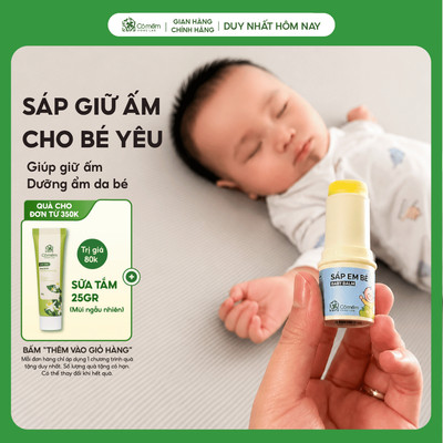Sáp Em Bé Giúp Dưỡng Ẩm Mềm Da Và Giữ Ấm Bé Hương Tinh Dầu Dễ Chịu Cỏ Mềm 4gr
