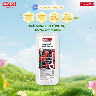 [CHỈ GIAO HCM] Trái Mọng Đỏ Tổng Hợp Đông Lạnh - Không chất bảo quản - Trái cây đông lạnh ANDROS IQF