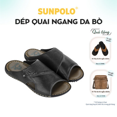 [ Xả kho ] Dép Quai Ngang Nam Da Bò SUNPOLO DQN021