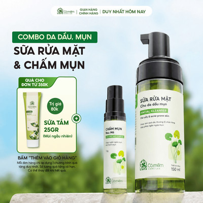 Bộ Đôi Chăm Sóc Da Giúp Sạch Sâu Giảm Mụn Gồm Bọt Rửa Mặt Và Chấm Mụn Cỏ Mềm