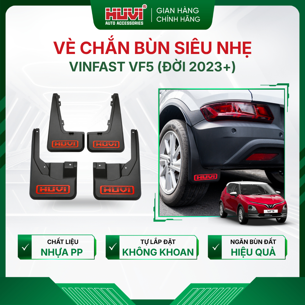 VÈ CHẮN BÙN VINFAST VF5 CỦA HUVI – GIẢI PHÁP GIỮ XE LUÔN SẠCH & BỀN ĐẸP