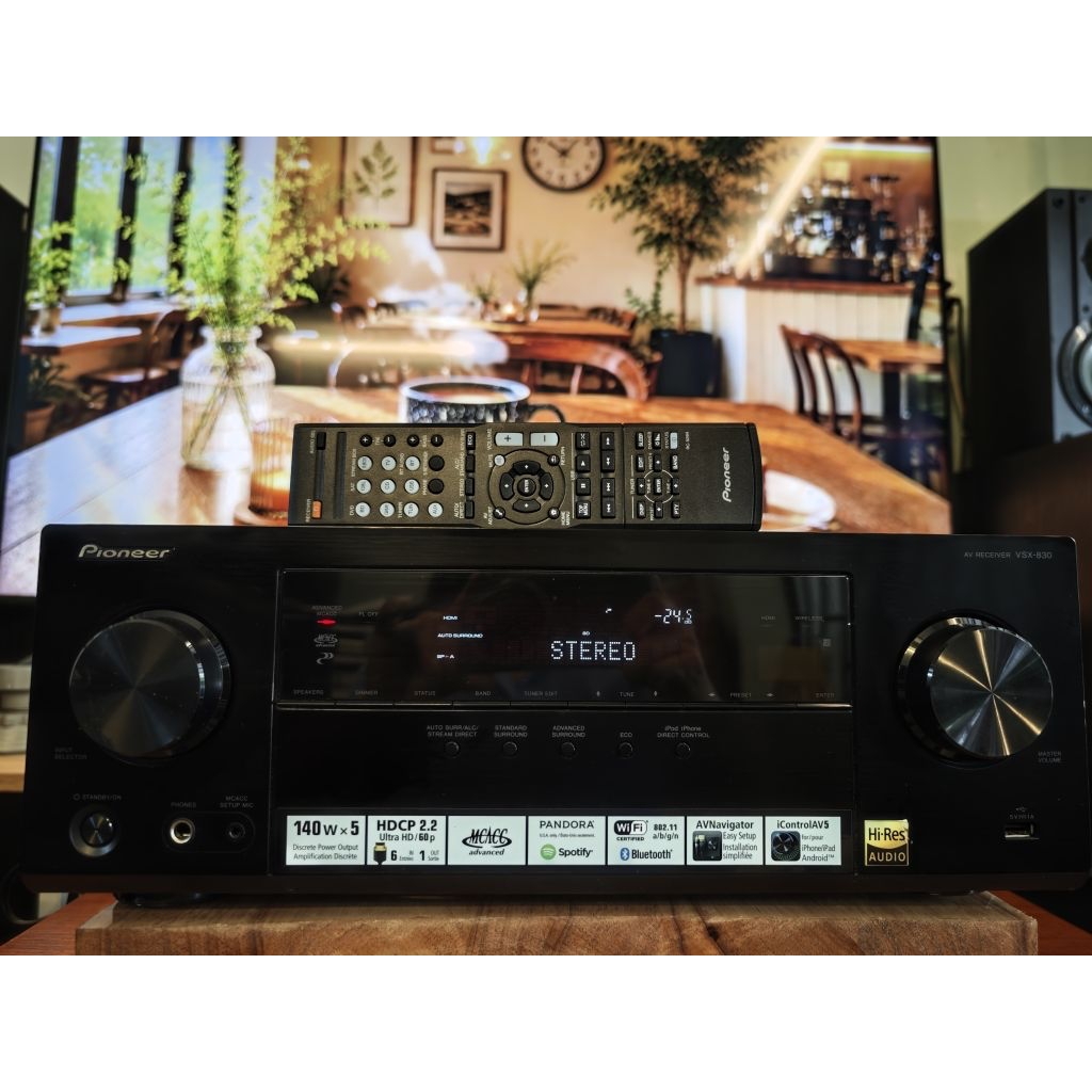 Amply Pioneer VSX-830 có Wifi, Airplay, Bluetooth, usb