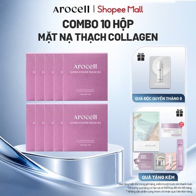 Combo 10 Hộp Mặt Nạ Thạch Arocell Collagen Botox Cấp Ẩm Sâu Dưỡng Da Sáng Khỏe Mịn Màng