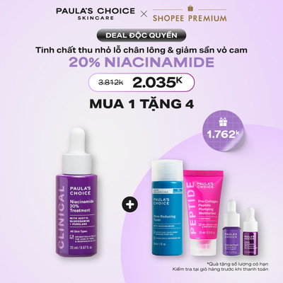Tinh chất thu nhỏ lỗ chân lông to & làm sáng da Paula's Choice Clinical Niacinamide 20% Treatment 20ml A8030