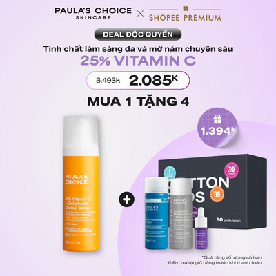 Tinh Chất Làm Sáng Da & Mờ Nám Chuyên Sâu Paula's Choice 25%Vitamin C +Glutathione Clinical Serum -30ml mã P1490