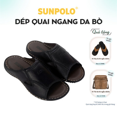[ Xả kho ] Dép Quai Ngang Nam Da Bò SUNPOLO DQN020