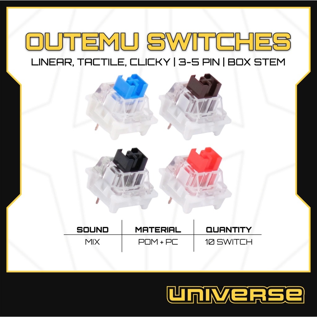 10 Switch Outemu Stem Box Bàn Phím Cơ Blue Switch Red Switch Brown Switch / Linear Tactile Clicky