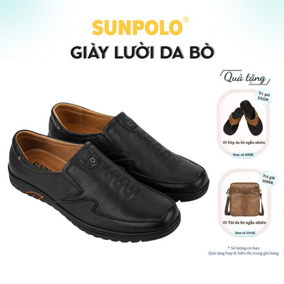 [ Xả kho ] Giày lười nam Da bò SUNPOLO đi làm công sở, đi chơi SUS511