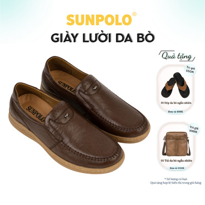 Giày nam da bò cao cấp SUNPOLO đi làm đi chơi dự tiệc công tác CS5091