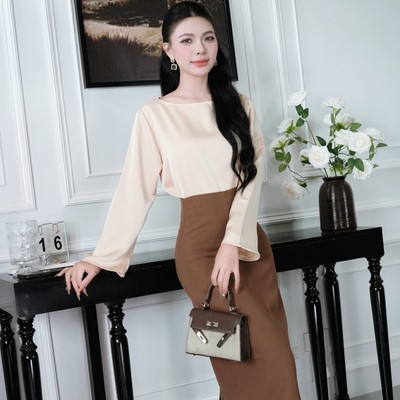 Áo sơ mi lụa thiết kế cổ thuyền tay loe thời trang phù hợp đi chơi đi làm Callene (CC589)