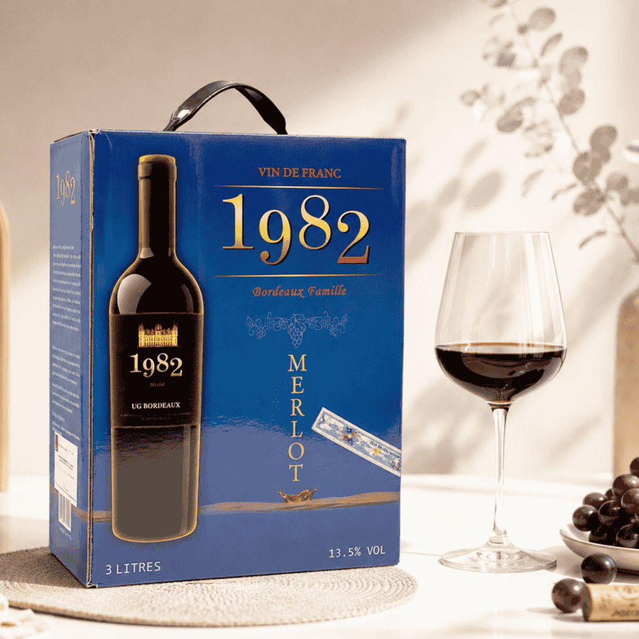 Rượu vang bịch Pháp 1982 Merlot 3 lít nhập khẩu