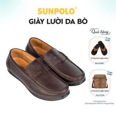 [ Xả kho ] Giày lười nam Da bò cao cấp SUNPOLO đi làm công sở, đi chơi MU2511