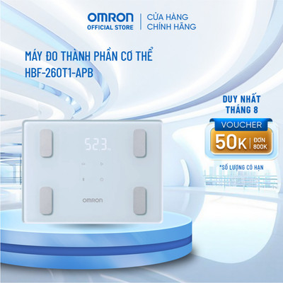 Cân Đo Thành Phần Cơ Thể OMRON HBF-260T1-APB Bluetooth Chính Hãng – Cân Điện Tử Phân Tích Mỡ Cơ Thể, BMI, Cơ Xương