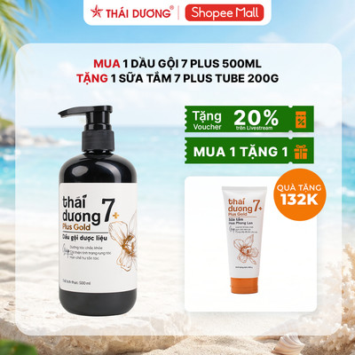 [Sale Tháng 8] Mua 1 Dầu gội Thái Dương 7 Plus GOLD 500ml tặng 1 Sữa tắm Thái Dương 7 Plus Gold 200g