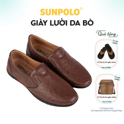 [ Xả kho ] Giày lười nam Da bò cao cấp SUNPOLO đi làm công sở, đi chơi- CS5026
