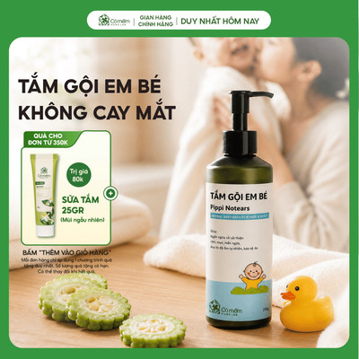 Sữa Tắm Gội Thảo Dược Cho Bé Yêu Pippi Notears Cỏ Mềm 250g