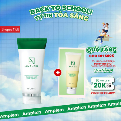 Sữa Rửa Mặt Dịu Nhẹ AMPLE:N Purifying Shot Cream Cleanser 150ml