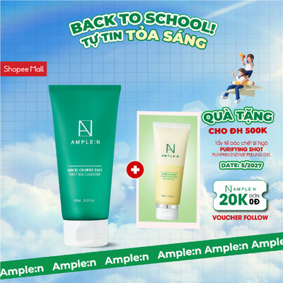 Gel Rửa Mặt Cấp Ẩm Dịu Nhẹ AMPLE:N Centel Calming Shot First Gel Cleanser 150ml