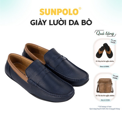 [ Xả kho ] Giày lười nam Da bò cao cấp SUNPOLO đi làm công sở, đi chơi - KT2588XA