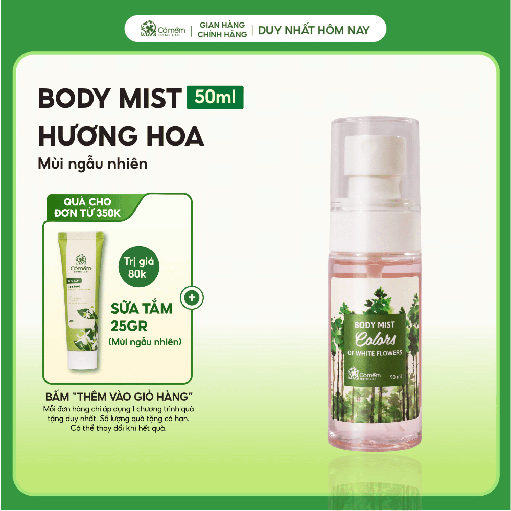 [Mùi Ngẫu Nhiên] Body Mist Xịt Thơm Toàn Thân Quần Áo Nam Nữ Hương Nước Hoa Ngọt Ngào Cỏ Mềm 50ml