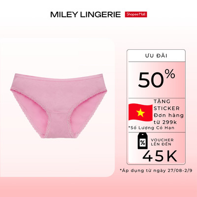 Quần Lót Modal Visco Viền Ren Miley Lingerie Mềm Mịn Thoáng Khí, Nhãn In Chống Cộm