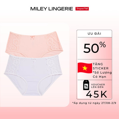 Combo 2 Quần Lót Lưng Cao Modal Phối Ren Sườn Active Miley Lingerie FDS_25