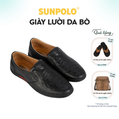 [Xả kho lẻ size] Giày lười nam Da bò cao cấp SUNPOLO đi làm công sở, đi chơi - CS5026