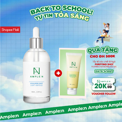 Tinh Chất Cấp Ẩm Làm Trắng Da Ample:N Hyaluron Shot Light Ampoule 100ml