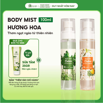 Body Mist Xịt Thơm Toàn Thân Quần Áo Nam Nữ Hương Nước Hoa Ngọt Ngào Thanh Mát Dịu Nhẹ Cỏ Mềm 100ml