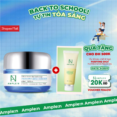 Gel Dưỡng Ẩm Mỏng Nhẹ AMPLEN Hyaluron Shot Gel Cream 60ml