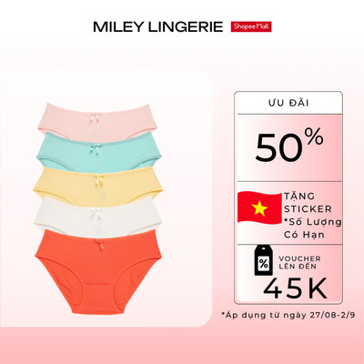 Set 5 Quần Lót Nữ Modal Visco Miley Lingerie Kháng Khuẩn Tự Nhiên, Mềm Mịn Thoáng Khí 3 Lần Hơn Co