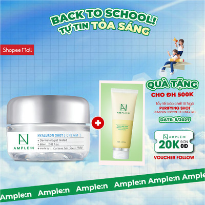 Kem Dưỡng Ẩm Dành Cho Da Khô AMPLE:N Hyaluron Shot Cream 60ml