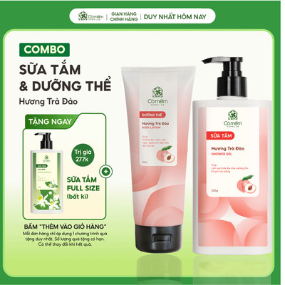 Bộ Sữa Tắm Dưỡng Thể Hương Trà Đào Cỏ Mềm | Sữa Tắm Thơm Lâu Dưỡng Body Mềm Mịn