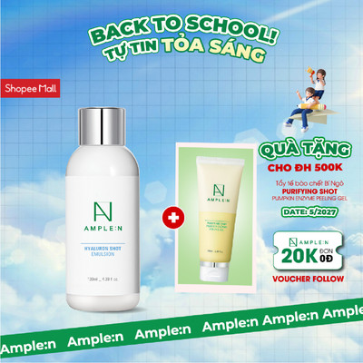 Sữa Dưỡng Cải Thiện Nếp Nhăn Cấp Ẩm AMPLE:N Hyaluron Shot Emulsion 130ml