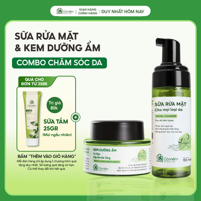 Bộ Chăm Sóc Da Sạch Sâu Dưỡng Da Mềm Mịn Gồm Kem Dưỡng Da Bọt Rửa Mặt Cỏ Mềm