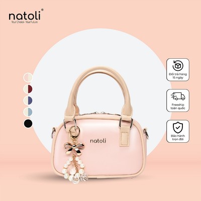 Túi đeo chéo da nam nữ NATOLI, túi xách cầm tay nam nữ chống nước cao cấp Color-Block Crossbody Bag T39