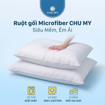 Gối khách sạn CHU MY, êm ái bồng bềnh, vỏ cotton tự nhiên cao cấp