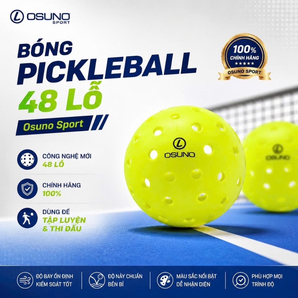 BÓNG PICKLEBALL OSUNO SPORT 48 LỖ – BÓNG CHÍNH HÃNG