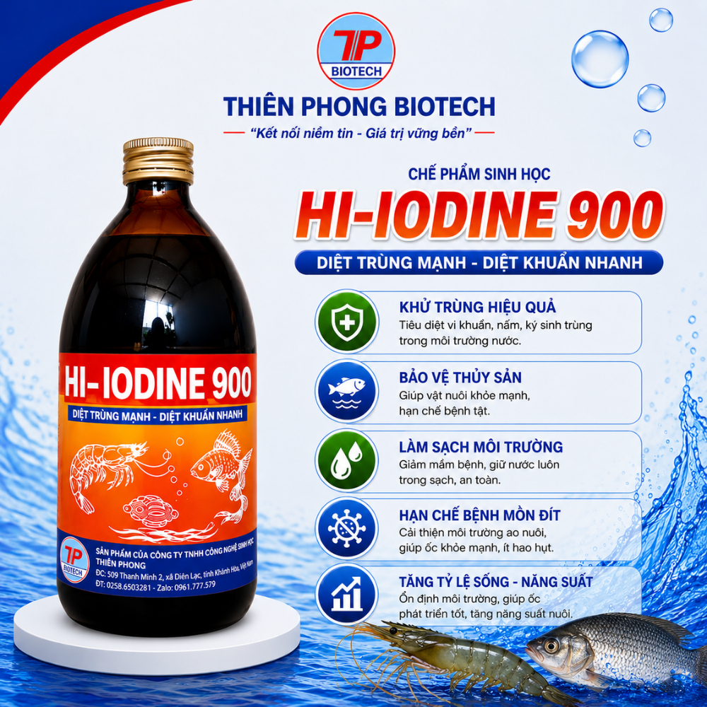 HI - IODINE 9000: Diệt khuẩn cực mạnh và an toàn cho ao nuôi