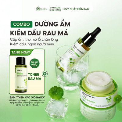 [MUA 2 TẶNG 1] Combo Dưỡng Ẩm Kiềm Dầu Serum Kem Dưỡng Da Rau Má Cỏ Mềm 80g