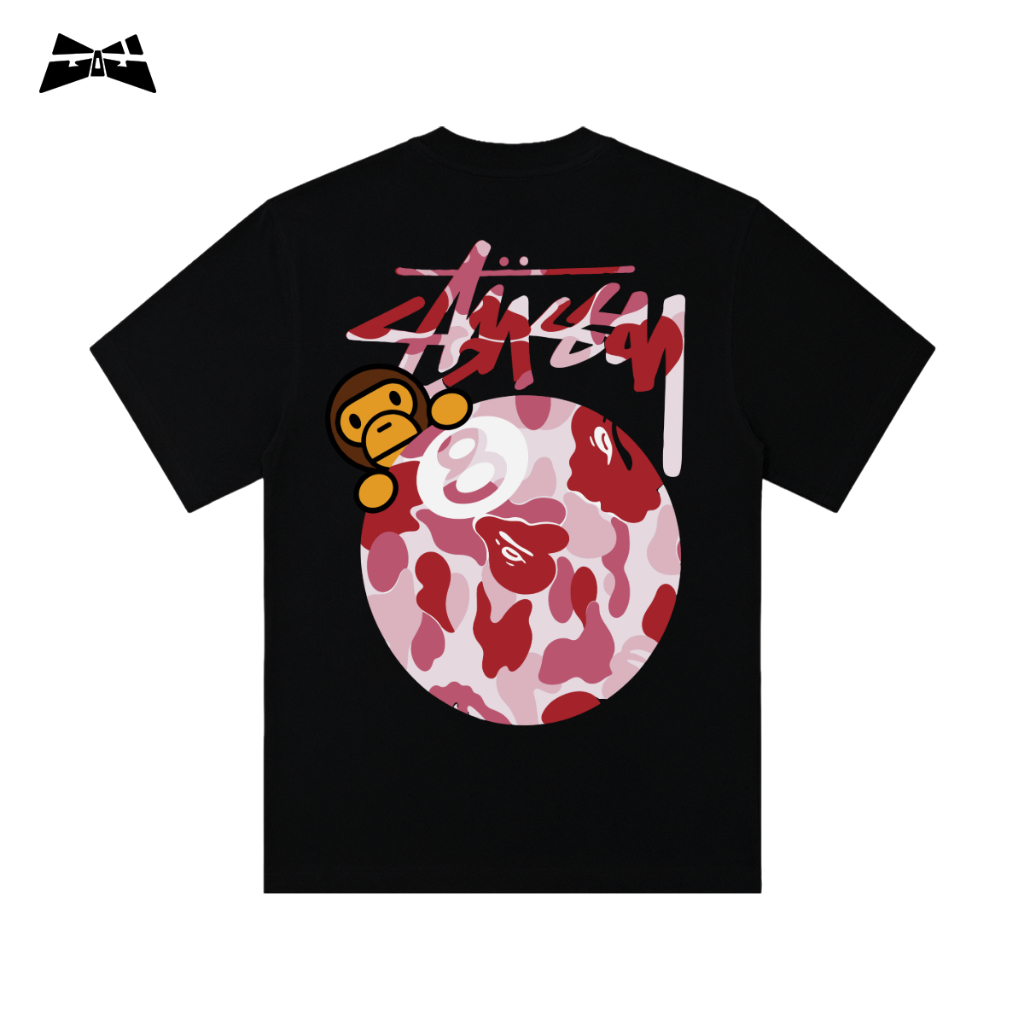 ÁO THUN PINK CAMO APE BUBBLE COTTON CAO CẤP FORM RỘNG UNISEX - GIGA STORE