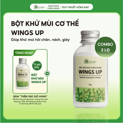 Combo 3 Bột Khử Mùi Wings Up Khử Mùi Hôi Chân Hôi Nách Giày Cỏ Mềm 25g