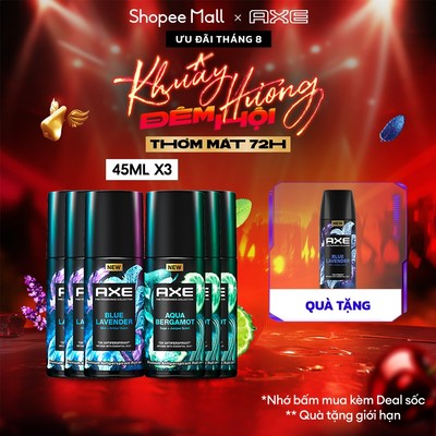 Combo 3 Lăn ngăn mùi hương nước hoa cao cấp AXE 45ml, công nghệ hóa mồ hôi thành mùi hương thơm mát 72h