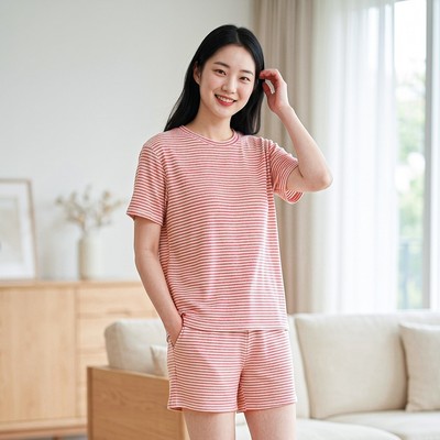 BST12W5T01-BỘ SHORT THUN  VỚI THIẾT KẾ CỔ TRÒN ĐƠN GIẢN MANG LẠI SỰ TRẺ TRUNG, NĂNG ĐỘNG VÀ THOẢI MÁI KHI MẶC