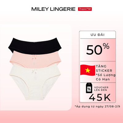 [Quần Lót Thở] Bộ 3 Quần Lót Nữ Modal Visco Miley Lingerie Kiểu Dáng Bikini Thoáng Khí Kháng Khuẩn